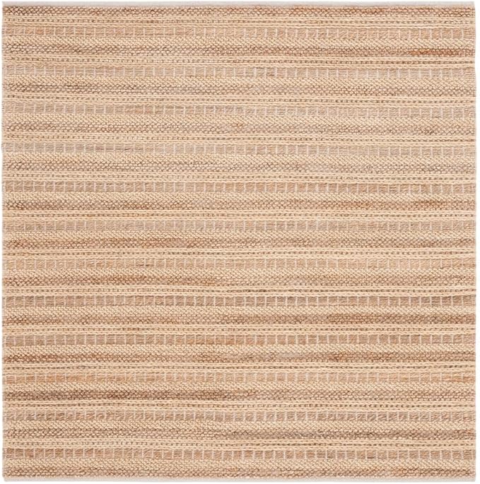 SAFAVIEH Area Rug 8x10 - Natura Collection - Large - Natural & Beige, Handmade Wool, Ideal for Living Room, Bedroom, Dining Space (NAT501A)