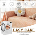 ROOMLIFE Orange Couch Cover Boho Sofa Covers for 3 Cushion Couch Washable, Furniture Protector Sofa Couch Cover for Dogs, Soft Breathable Sofa Slipcover, Couch Throw Blankets with Tassels 71''X134''