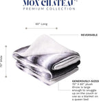Mon Chateau 60" x 70" Serenity Flannel Throw Blanket, Stripe Print Soft Blanket for Queen-Size Bed, Couch, or Sofa, Cozy Home Decor and Stylish Living Room Comfort, Meadow Loom