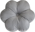 Xuyier Flower Pillow, Flower Shaped Pillow with Velvet for Couch Bed Chair Sofa, Home Decor Floor Seating Cushion Cute Throw Pillows for Living Room Bedroom (15 Inches, Light Gray)