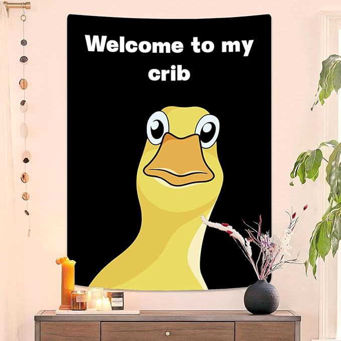 Jhdstore Funny Tapestries Welcome To My Crib Flag Funny Tapestry 3x4Ft Indoor Outdoor Wall Art Tapestry for Bedroom Teens Room Decoration Living Room Bedroom Decorations Cool Stuff for Your Room