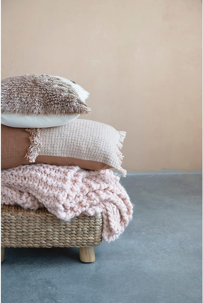 New Zealand Wool Tufted Pillow with Geometric Design