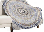 Mandala Throw Blanket Retro Eastern Backdrop Swirled Cosmic Lotus Yoga Boho Artwork Blanket for Sofa Bed Couch Chair Or Dorm 30"x40"