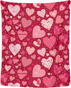 Valentines Heart Blanket Soft Flannel Lightweight Valentine Pink Love Hearts Throw Blanket Cozy Warm Blankets All Seasons Living Room Decor for Kids Adults Use On Sofa Couch Bed Office 40x50 inch