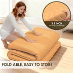 Japanese Floor Mattress, 100% High Density Comfortable Foam, 4" Thicken Foldable Mattress Tatami Mat Sleeping Pad, Ideal for Comfort and Support, Kids Floor Lounger Pillow Bed Sofa, Coffee, Twin