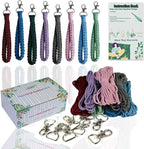 Adult DIY Craft Keychain Making Kit Boho Macrame Keychain Kit Includes Key Rings Precut Macrame Cord Instructions to Make Cute Keychains and Lanyards Kids Crafts Projects Kits Macrame Beginners