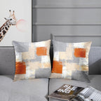 Britimes Throw Pillow Covers Modern Home Art Decor, 16 x 16 Inches Set of 2 Pillow Cases Decorative, Abstract Oil Painting Pillowcases for Bedroom, Living Room, Cushion Couch Sofa, Beige Orange