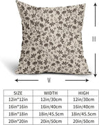 Dark Brown Floral Pillow Covers 20x20 Set of 2 Vintage Rustic Old Style Cute Small Flower Print Decorative Outdoor Pillowcases Farmhouse Throw Cushion Case Decor for Couch Sofa Bed