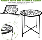 15" Tall Metal Plant Stand, 2 Pack 11" Wide Round Plant Stand for Flower Pots Up to 100lbs, Rustproof Iron Plant Holder for Indoor Outdoor Use, Easy Assemble Flower Stand for Home Garden Display