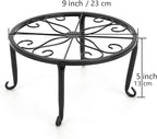 Tosnail 4 Pack Metal Plant Stand, Planter Support Rack, Plant Pot Stands, Planter Holder Heavy Duty, Rust Proof Iron Potted Plant Flower Pot Stand for Indoor Outdoor Garden Patio, Black, 9 Inch
