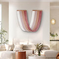 Large Macrame Wall Hanging, Macrame Room Decor Wall Art, Boho Wall Decor Tapestry for Bedroom above Bed Wall Decor Living Room, Macrame Wall Decoration Fashional Gift, 33"x15" Large Red