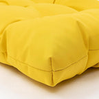 QILLOWAY Outdoor Seat/Back Chair Cushion Tufted Pillow, Spring/Summer Seasonal Replacement Cushions - Pack of 4 (Yellow)