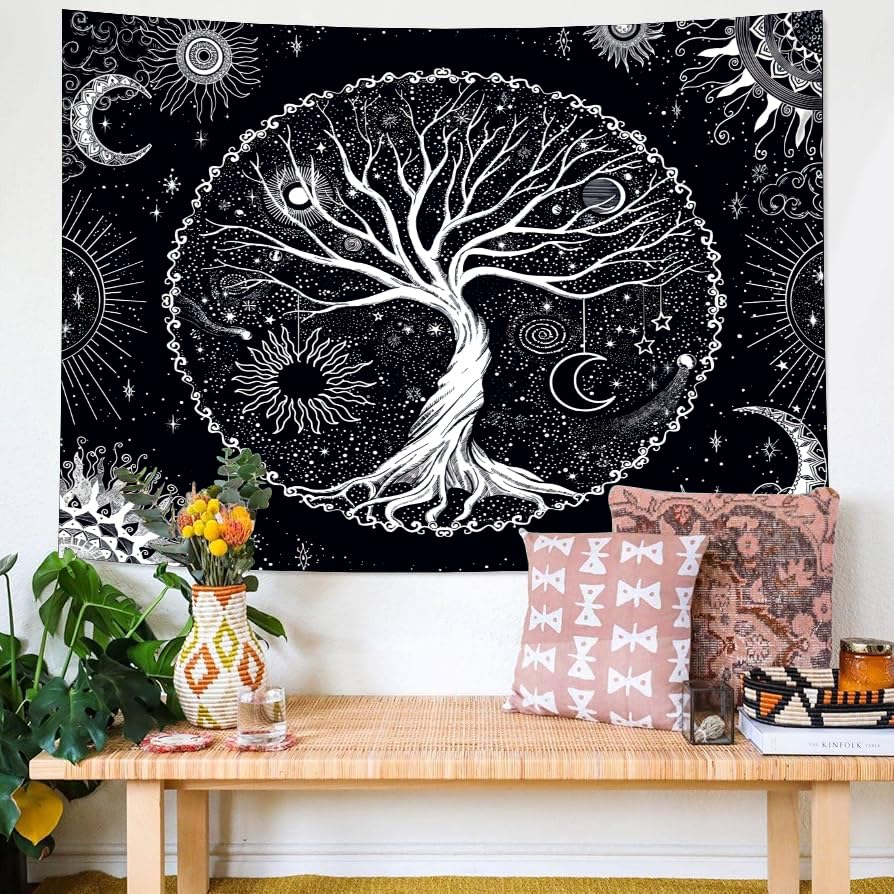 Abstract Boho Tapestry Wall Hanging for Bedroom Living Room Unique Modern Home Decor - color: Tree Of Life, size: 59.1"L x 51.2"W