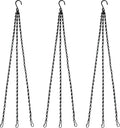 Benvo 24 inch Long Hanging Chains for Plants Flower Pot Basket Chains 3 Point Replacement Chain Hangers for Lanterns, Bird Feeders, Planters and Other Ornaments (Pack of 3)