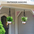 Macrame Plant Hanger - Fits 4 to 13 inches Pots for Indoor Outdoor, 35 Inch, Set of 2, Black (POTS NOT Included)