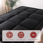 WhatsBedding Japanese Floor Mattress Futon Mattress 3" Black Tatami Mat Shredded Memory Foam Filled Sleeping Pad, Foldable & Portable Roll Up Lounger Camping Bed for Kids and Adult,Twin Size 39"x 80"