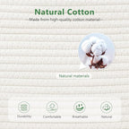 Cotton Rope Storage Basket, 15x10x9 Inches, Woven Basket for Shelves, Clothes, Towels, Books, and Laundry, White (2 Pack)