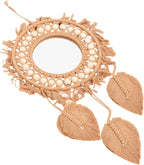 Bohemian Mirror Wall Decor Rustic Rope Woven Mirror for Bedroom Boho Style