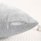 CaliTime Throw Pillow Covers Decorative 16 X 26 Inches Pack of 2 Cozy Chenille Cushion Cases for Couch Sofa Bed Living Room Home Moonbeam Gray