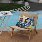 DFXSZ Blue Yellow Flower Pillow Covers 20x20 Inch Set of 2 Outdoor Throw Pillows Outdoor Waterproof Decor for Living Room Sofa Patio Funiture Garden Floral Polyester Pillow Covers 012D20
