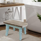 Farmhouse Wooden Step Stool - Rustic Solid Wood Design, 300lb Capacity, Sturdy Step Ladder for Kids, Kitchen, Bathroom, Vintage Home Decor