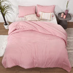 ROSGONIA Full Size Comforter Sets for Girls Boys Teens Pink, 3pcs (1 Boho Comforter & 2 Pillowcases), Lightweight Dorm Bedding Soft All Season Bed Set