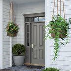 Hanging Planter Basket 2 Pack Jute Hanging Plant Holder Handmade Boho Plant Hangers Rope Woven Hanging Plant Holder Modern Storage Organizer Plant Hangers for Indoor Home Decor