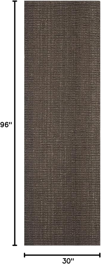 SAFAVIEH Natural Fiber Collection Runner Rug - 2'6" x 8', Brown, Handmade Jute, Farmhouse Style, Chunky Textured Thick Pile (NF447D)