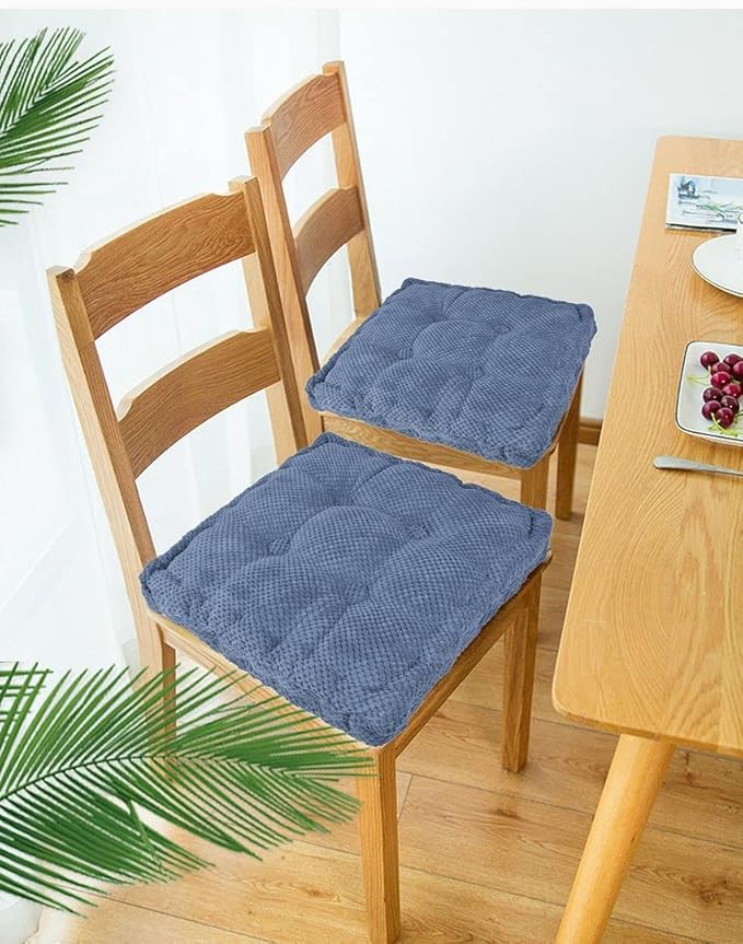 ChezMax Floor Pillow & Cushion, Large Meditation Chair Cushions, Thick Square Seat Pad, Soft Velvet Tufted Seating Pouf for Indoor/Outdoor Yoga Bench Rocking Chair Room Tatami Sofa, Navy Blue 18"x18"