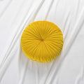 Roslynwood Shelly Round Solid Lemon Velvet Chair Cushion Couch Pumpkin Throw Pillow Home Decorative Seashell Floor Pillow, 16x16 inch