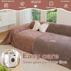 ROOMLIFE Pink Couch Cover for 3 Cushion Sofa, Chenille Sofa Couches Slipcover Sectional Sofas Covers with Tassel, Washable Soft Breathable Furniture Protector Cover for Living Room, 71 '' X 118''