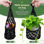 Macrame Wall Plant Hanger, Hanging Planter Basket Holder, Wall Planters for Indoor Plants, for Up to 6 Inch Pot (Black, 6-Inch)