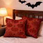 Fall Pumpkin Decorative Throw Pillow Covers 24x24 Set of 2 Pillow Covers, Faux Fur Square Pillow Cover Fluffy Plush Accent Throw Pillow Case, Throw Pillow Cover Cushion Cover for Autumn, Rust Red