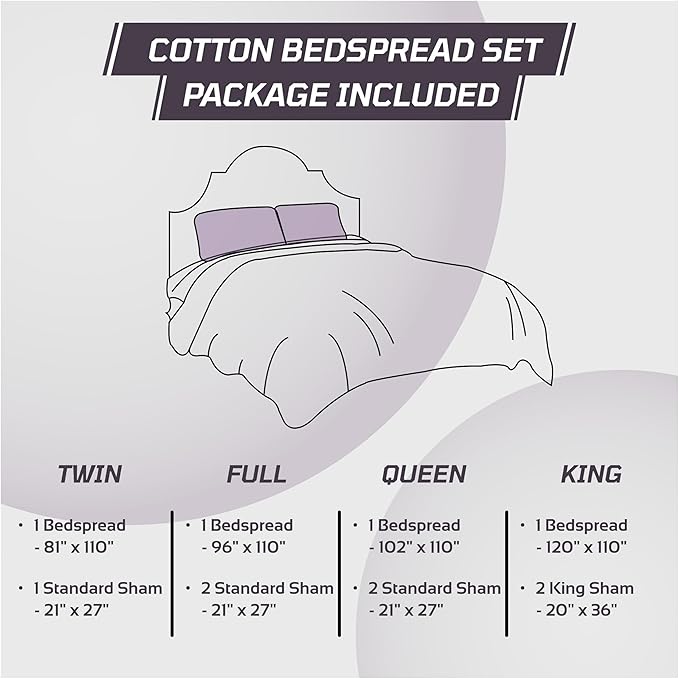 Better Trends 2 Pieces Set Chenille Bedspread Twin Size 100% Cotton Chenille Bedding Lightweight Medallion Pattern Bedroom Decor Rio Collection
