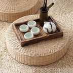 HUAWELL Japanese Style Handcrafted Eco-Friendly Breathable Padded Knitted Straw Flat Seat Cushion, Hand Woven Tatami Cushion Best for Zen, Yoga Practice or Buddha Meditation (15.8)