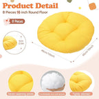 Fumete 8 Pcs 16 Inch Round Floor Cushions for Kids and Toddlers, Flexible Seating Classroom Furniture Floor Pillow for Home, Daycare, Preschool, Yoga and Meditation (Fall)