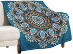 Ornamental Mandala Throw Blanket Indian Hippie Bohemian Art Floral Texture Pattern Blanket for Sofa Bed Couch Chair Or Dorm 70"x80"
