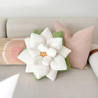 Green Philosophy Co. Poinsettia Pillow - Marshmallow White