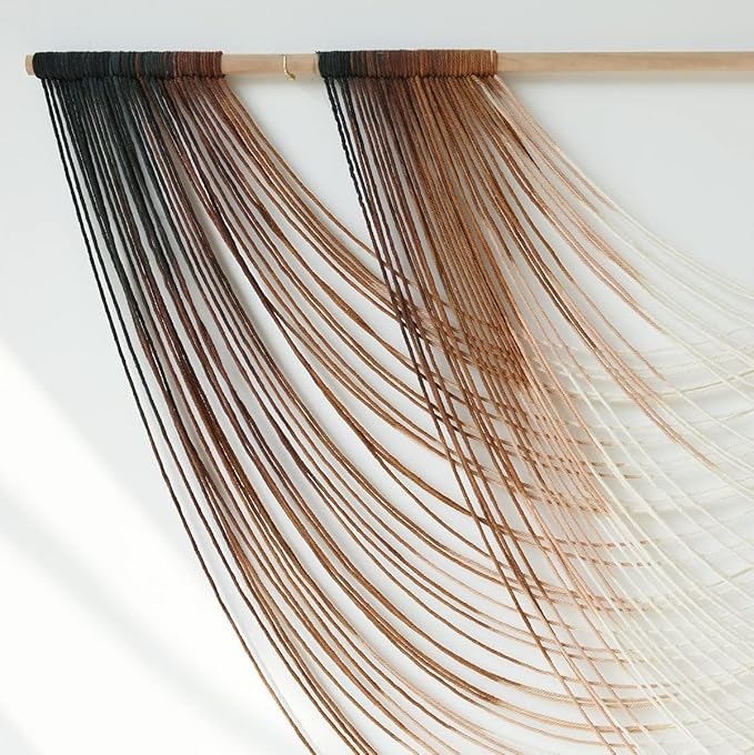 Jakalin Macrame Wall Hanging Dip Dyed Large Fiber Wall Art Macrame Wall Decor Boho Bedroom Living Room Wall Decor,59" W x 35" L