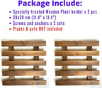 ShopLaLa Wall Planter - 2 Pack Wooden Hanging Succulent Wall Decor, Live Air Plants Orchids Wall Mounted Holder Frame Display for Indoor Outdoor, Living Plant Wall Decor Balcony Garden