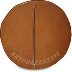 ARTOUARZAZATE Premium Moroccan Leather Ottoman Pouf Cover, Ottoman Footstool Hassock 100% Real Natural Leather pouffe, Home Gifts, Wedding Gifts, Foot Stool (Brown)