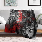 Black Red Mandala Throw Blanket Abstract Yellow Red Black Boho Floral Modern Blanket for Sofa Bed Couch Chair Or Dorm 30"x40"