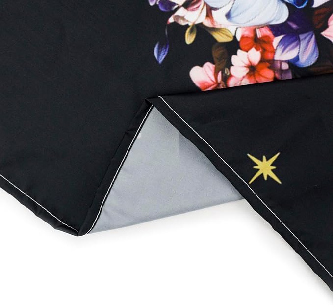 EOBTAIN Sun and Flower Tapestry Retro Hippie Plant and Butterfly on Black Wall Tapestry Abstract Boho Botanical Aesthetic Tapestries Wall Hanging Decor for Living Room Bedroom 59"x51"