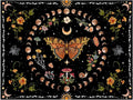 Aipon Orange Butterfly Moon Flower Tapestry Botanical Floral Plant Boho Tapestry for Bedroom Aesthetic Vintage Tapestries Wall Hanging for Living Room Dorm (68.00'' × 90.00'', Orange)