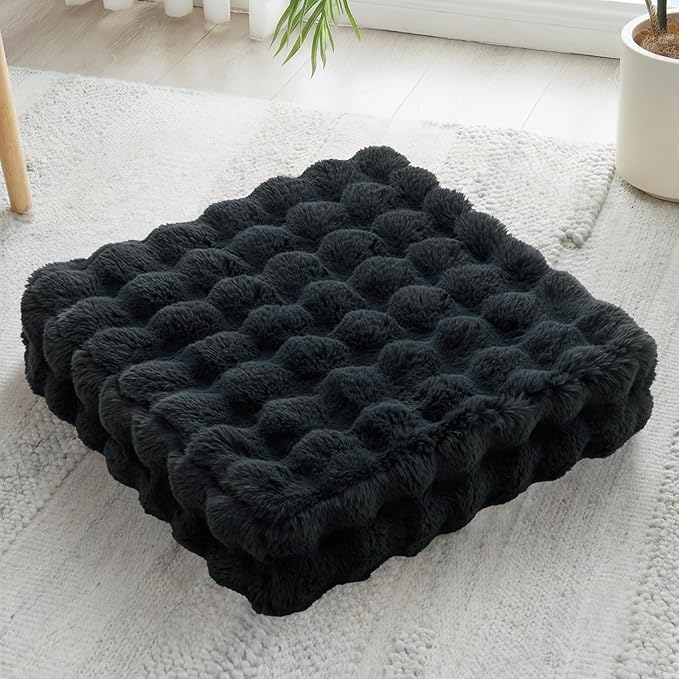 22 inches Floor Pillow for Adults - Large Meditation Cushion with Thick Foam & Soft Tufted Cover - Premium Outdoor Square Floor Cushion Seat - Yoga Pillows for Sitting On Floor - Black