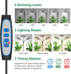 Grow Lights for Indoor Plants, 3 Head Full Spectrum Plant Light with 68" Adjustable Stand for Growing Large Tall Plants, Black Halo Floor LED Grow Lamp with 16 Hour Timer