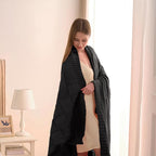 CozeCube Check Knit Throw Blanket, Jet Black Checkered Throw for Couch, Decorative Christmas Soft Cozy Warm Knitted Blanket for Bed Sofa Living Room, 60"X80"