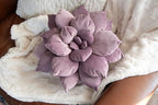 3D 17" Purple Cactus Flower Pillow | Hand-Stitched Flower Pillow for Bedroom, Living Room, and Nursery | Cozy Decorative Leaf Throw Pillow