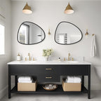 WallBeyond Asymmetrical Mirror, Irregular Wall Mirror, Wall Mirrors Decorative for Bedroom Living Room entryway Hall, Wall Mirror for mid Century Modern Decor 25" H x 20" W, Black