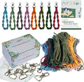 Ewparts Macrame Keychain Kit for Beginner Boho Adult Craft DIY Kits with Precut Macrame Cord 3mm with Instruction Tutorials to Make 8 Macrame Keychains Lanyards for Kids Women Starters DIY Crafts Kit